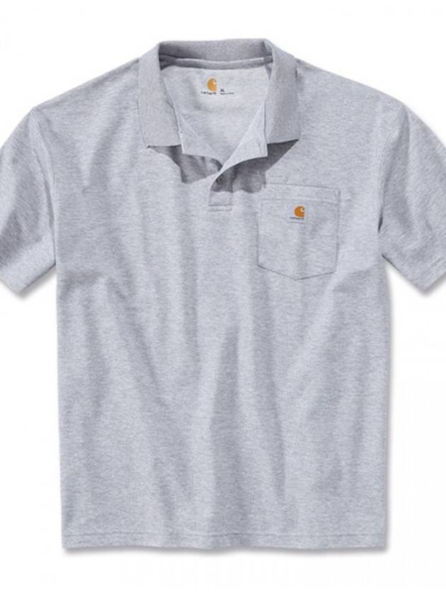 Polo short sleeve t shirt heather gray K570 HGY - CARHARTT - BALAAN 3