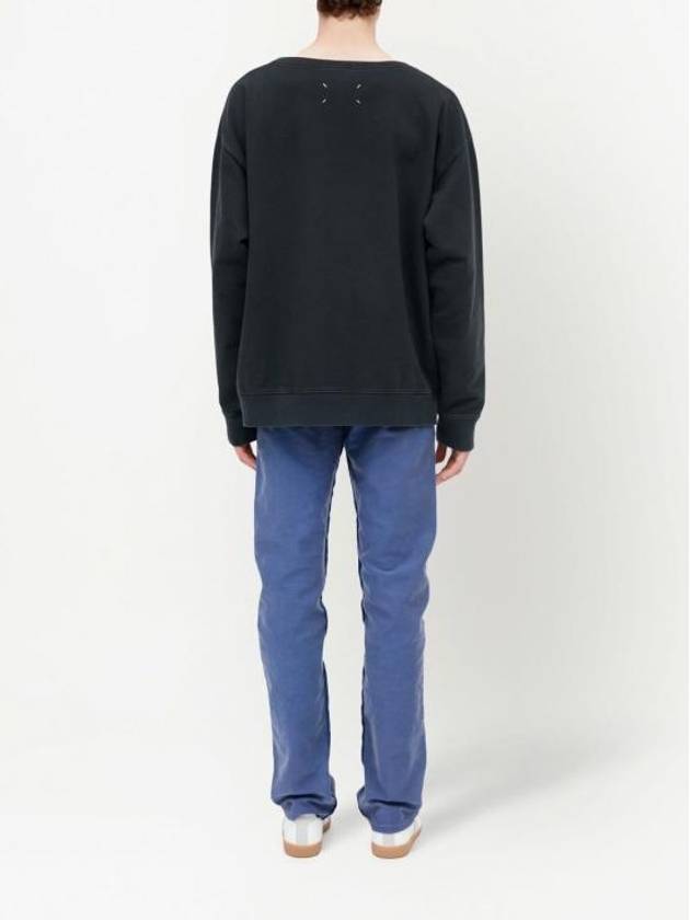 Numbering Logo Cotton Sweatshirt Black - MAISON MARGIELA - BALAAN 6