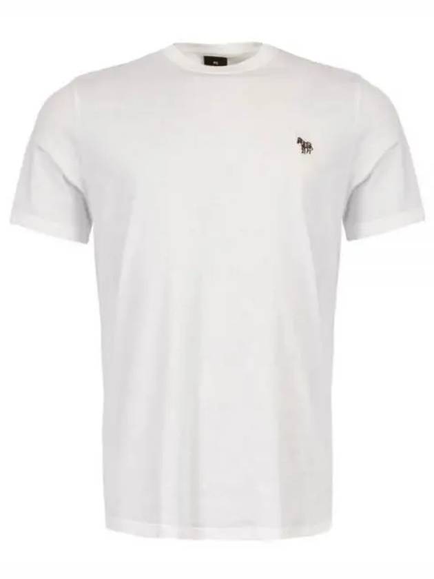 Zebra Logo Crew Neck Cotton Short Sleeve T-Shirt White - PAUL SMITH - BALAAN 2