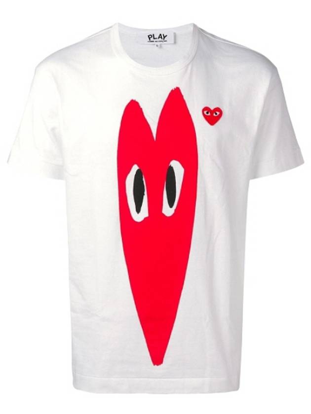 Men's Big Heart Play Short Sleeve TShirt White P1T224 - COMME DES GARCONS - BALAAN 4