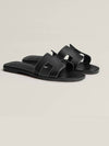 Oran Calfskin Slippers Noir Piqures Ecrues Black - HERMES - BALAAN 2