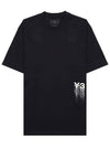 Graphic Cotton Short Sleeve T-Shirt Black - Y-3 - BALAAN 10