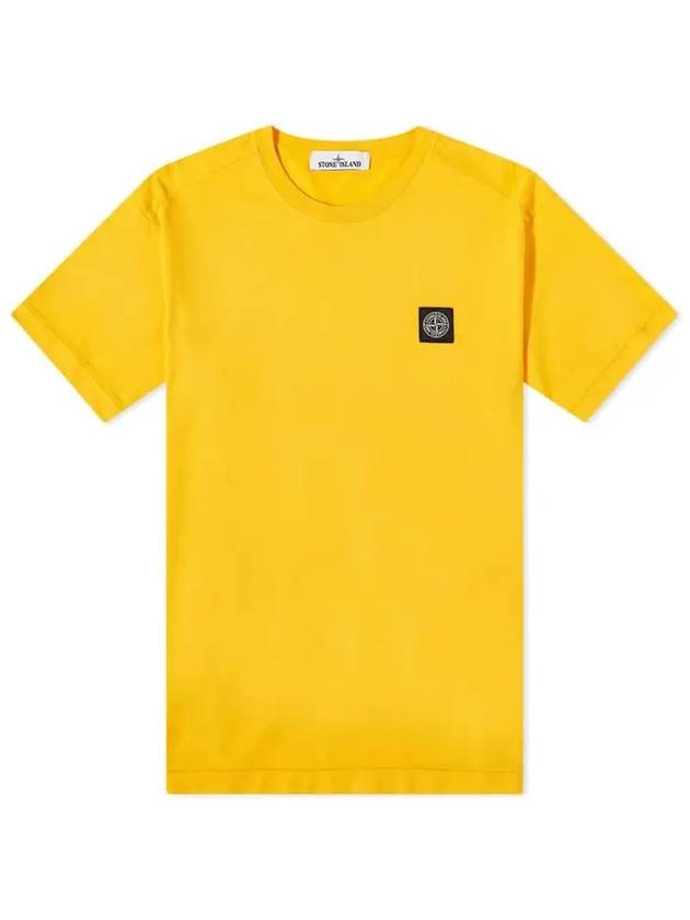 Wappen Logo Patch Short Sleeve T-Shirt Yellow - STONE ISLAND - BALAAN 2