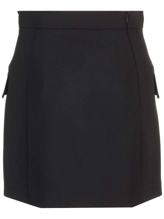 Nuoro Tailored Mini Wool H-Line Skirt Black - MAX MARA - BALAAN 3