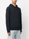 Logo Patch Drawstring Hoodie Navy - STONE ISLAND - BALAAN 5