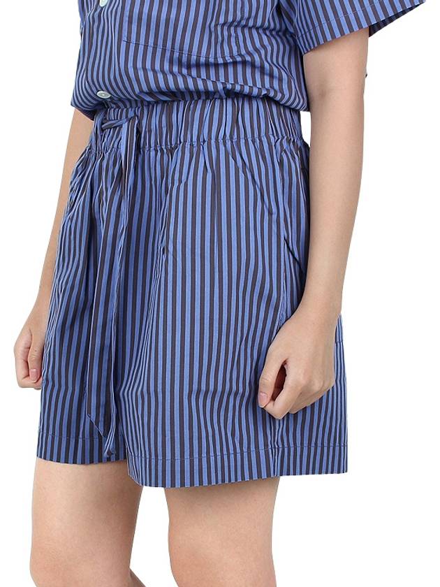 Poplin Striped Pajama Shorts Blue - TEKLA - BALAAN 10