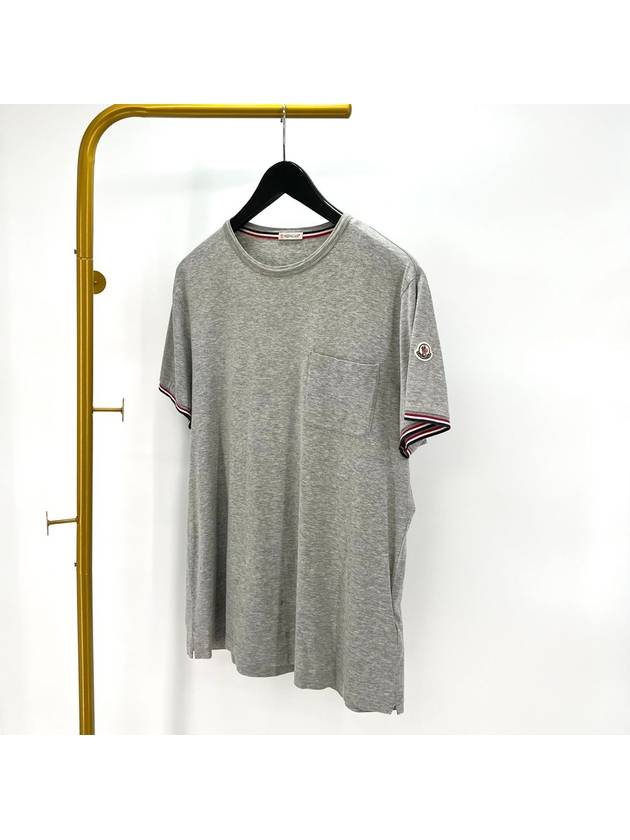 Three stripe line short sleeve t shirt gray XL size - MONCLER - BALAAN 3