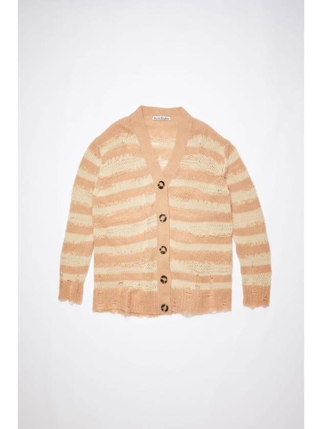 Distressed Stripe Cardigan Beige - ACNE STUDIOS - BALAAN 2