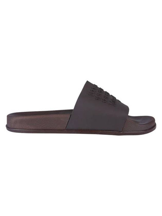 Men's Logo Rubber Slippers Brown - MAISON MARGIELA - BALAAN.