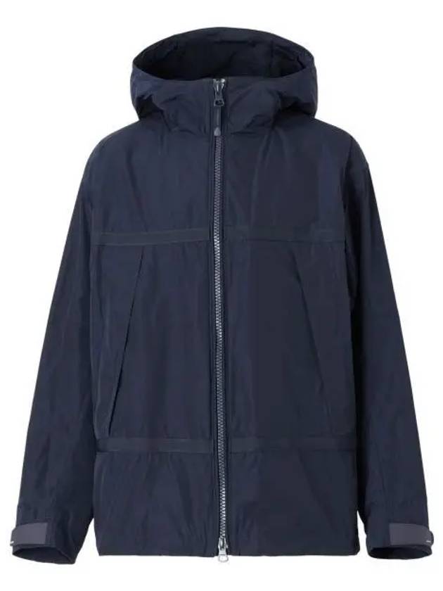 Men's Logo Applique Lightweight Zip-Up Hoodie Navy - BURBERRY - BALAAN 2