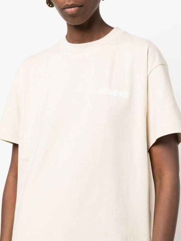 Le Logo Short Sleeve T-Shirt Light Beige - JACQUEMUS - BALAAN 3