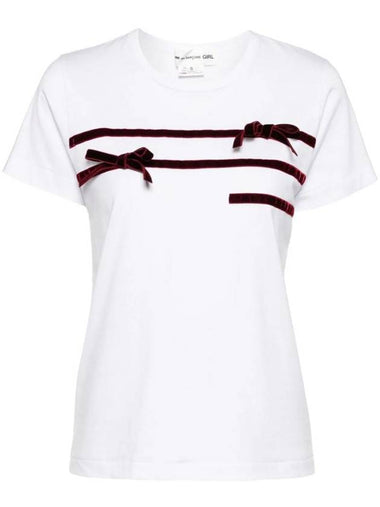 Girls Ribbon Decorated T Shirt NNT008051 - COMME DES GARCONS - BALAAN 1