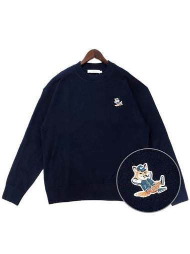 Men s Dressed Fox Knit KM00503KT1036 NAVY - MAISON KITSUNE - BALAAN 1