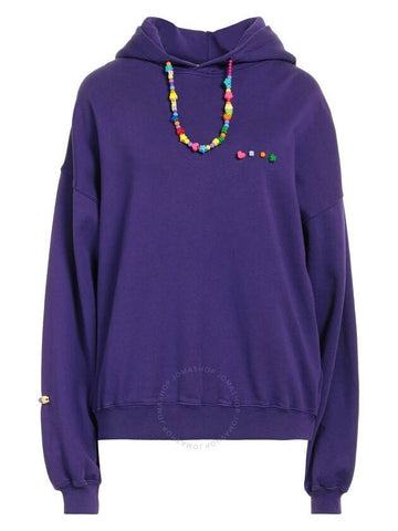 Mira Mikati Ladies Purple Beaded Cord Hoodie, Size Large - MIRA MIKATI - BALAAN 1