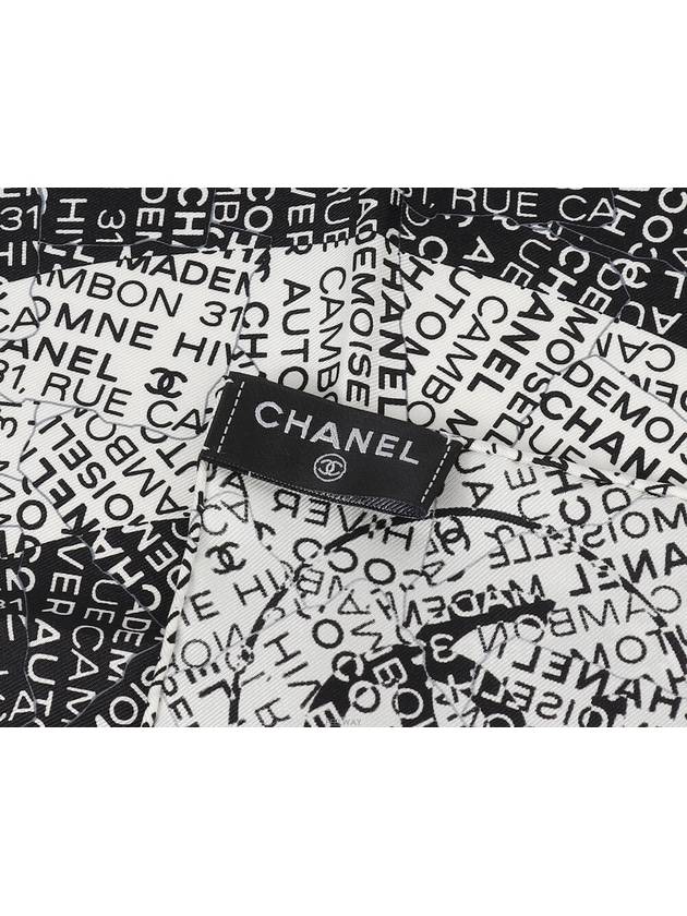 CC Cambon Lettering Scarf Black White 74219 - CHANEL - BALAAN 4