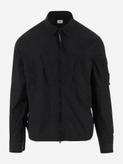 Taylon L Zipped Long Sleeve Shirt Black - CP COMPANY - BALAAN 2