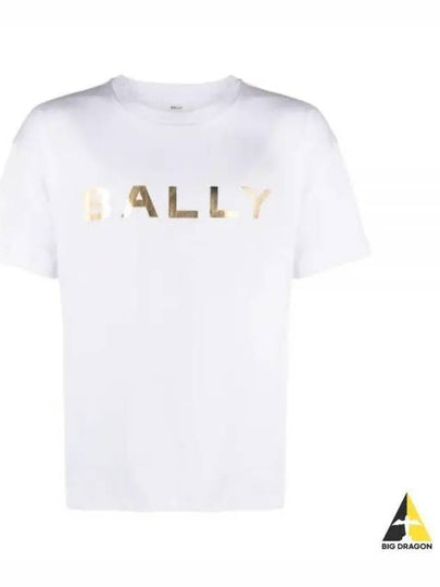 Logo Printed Short Sleeve T-Shirt White - BALLY - BALAAN 2