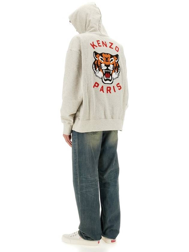 Long Sleeve T-Shirt FE58SW011 4MF 93 PALE GRAY - KENZO - BALAAN 3