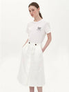 Hidden Button A-Line Skirt White - JUN BY JUN K - BALAAN 4