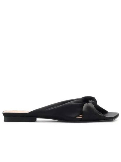 Soft Knot Flat Mule Slippers Black - GANNI - BALAAN 2