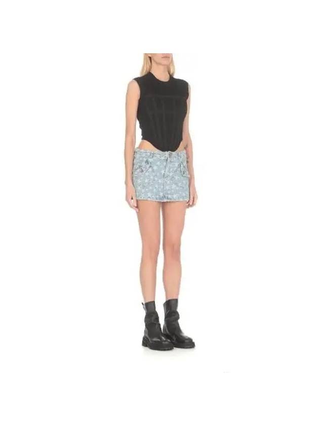 Star jacquard denim mini skirt 06S102 1 - ERL - BALAAN 3