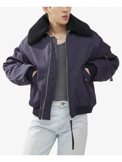 Boxy Fit Bomber Jacket Night Blue - AMI - BALAAN 2