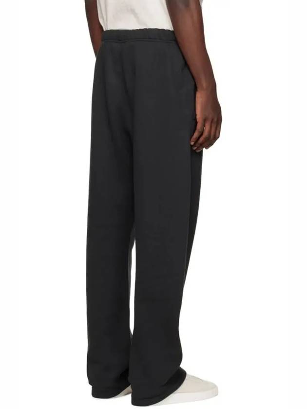 Essentials Drawstring Logo Flocked Black Cotton Lounge Sweatpants - FEAR OF GOD ESSENTIALS - BALAAN 3