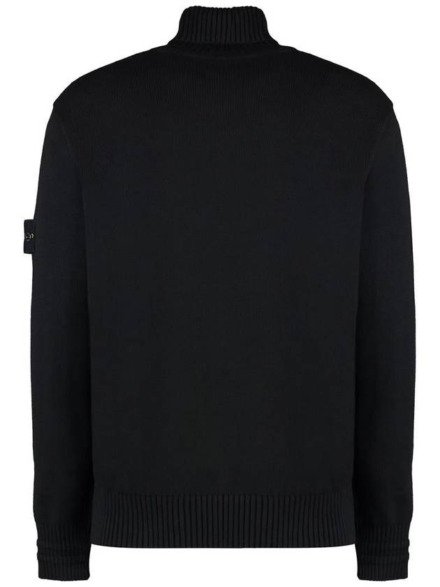 Logo Badge Turtleneck Sweatshirt Black - STONE ISLAND - BALAAN 3