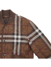 Check Stripe Quilted Bomber Jacket Brown - BURBERRY - BALAAN 5