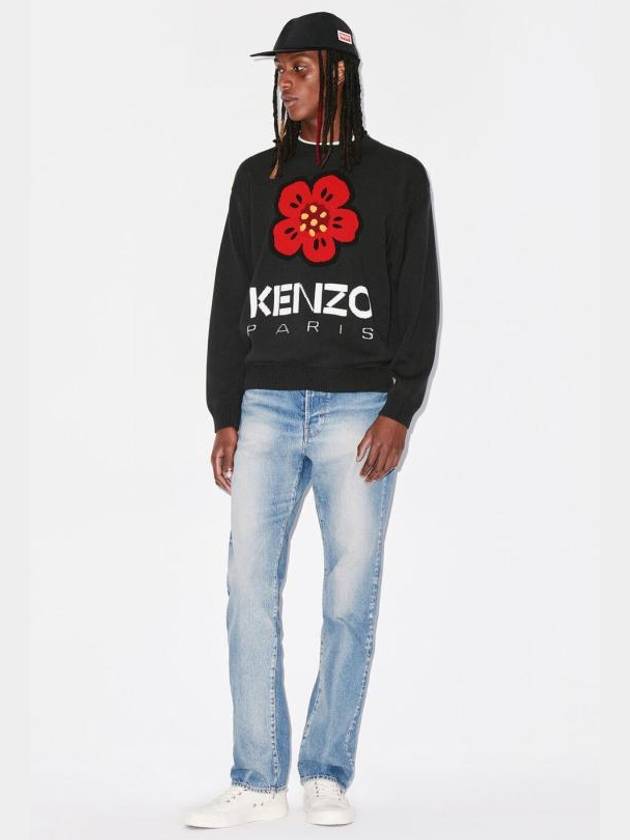 Boke Flower Wool Jumper Knit Top Black - KENZO - BALAAN 5