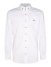 Men's Embroidered ORB Logo Long Sleeve Shirt White - VIVIENNE WESTWOOD - BALAAN 2