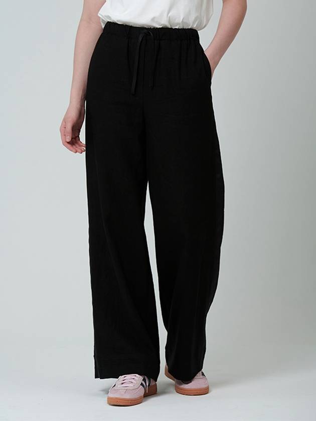 Color matching tape straight pants black - PINBLACK - BALAAN 3