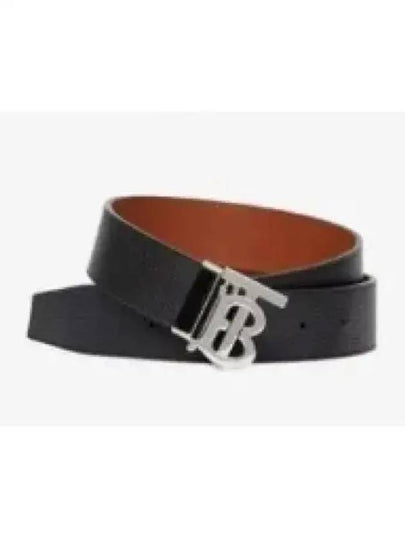 Reversible Monogram Leather Belt Black - BURBERRY - BALAAN 2