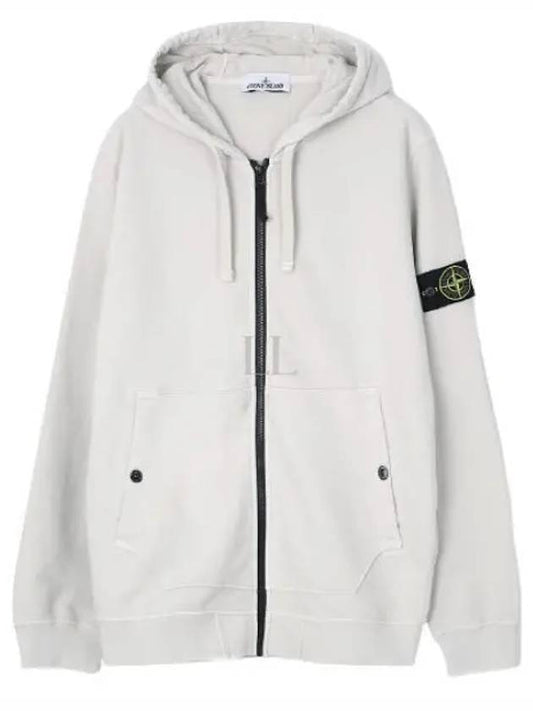 Wappen Patch Cotton Zip Up Hoodie Plaster - STONE ISLAND - BALAAN 2