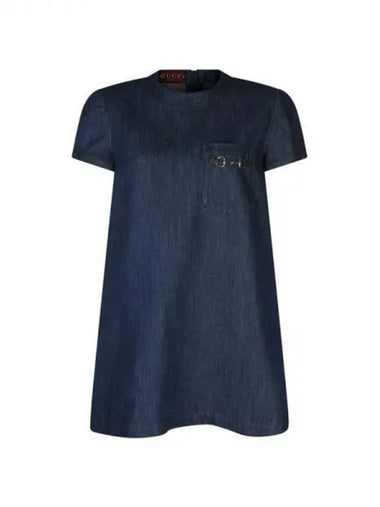 Horsebit decorated denim mini dress 270330 - GUCCI - BALAAN 1