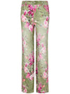 Flower Print 5 Pocket Straight Jeans Green - BLUMARINE - BALAAN 1