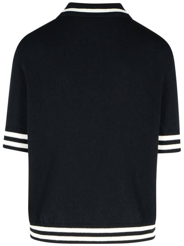 Balmain 'Signature' Black Cotton Blend Polo Shirt - BALMAIN - BALAAN 3