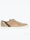 Women's House Check Leather Low Top Sneakers Tan - BURBERRY - BALAAN 2