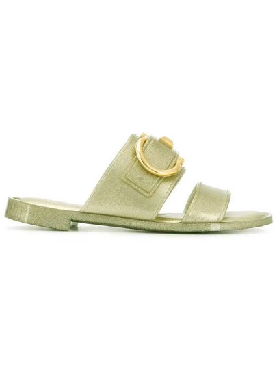 11th Anniversary Taryn Double Gancini Sandals Gold 0726358 - SALVATORE FERRAGAMO - BALAAN 2