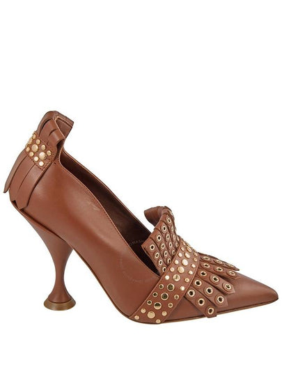 Kilty Fringe Coat Pumps Heel Brown - BURBERRY - BALAAN 2