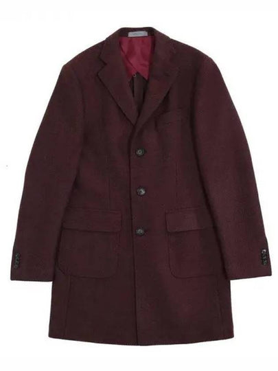 Wine diagonal pattern wool single coat C09CTSI03 270714 - CORNELIANI - BALAAN 1