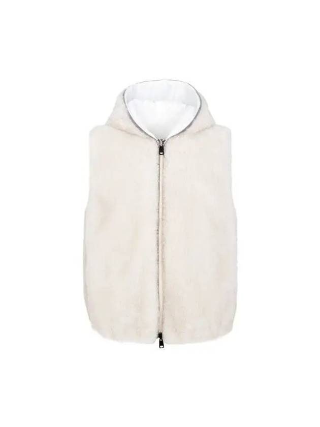 Women s Hairy Panel Reversible Padded Vest Beige 270577 - BRUNELLO CUCINELLI - BALAAN 1