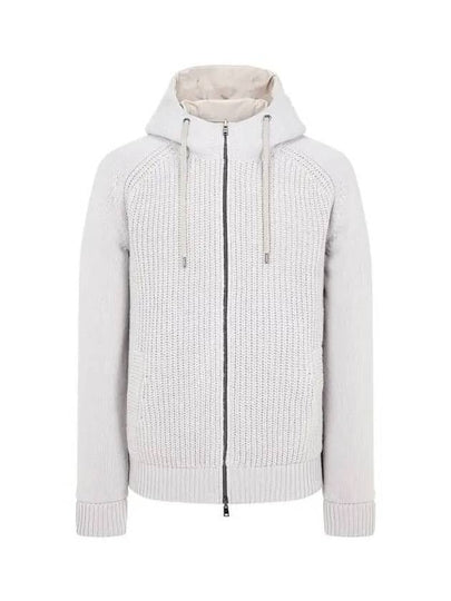 Reversible Wool Zip-Up Hoodie Light Grey - HERNO - BALAAN 2