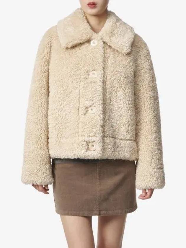 Melina shearling fur jacket sand 61731936010500 - STAND STUDIO - BALAAN 1