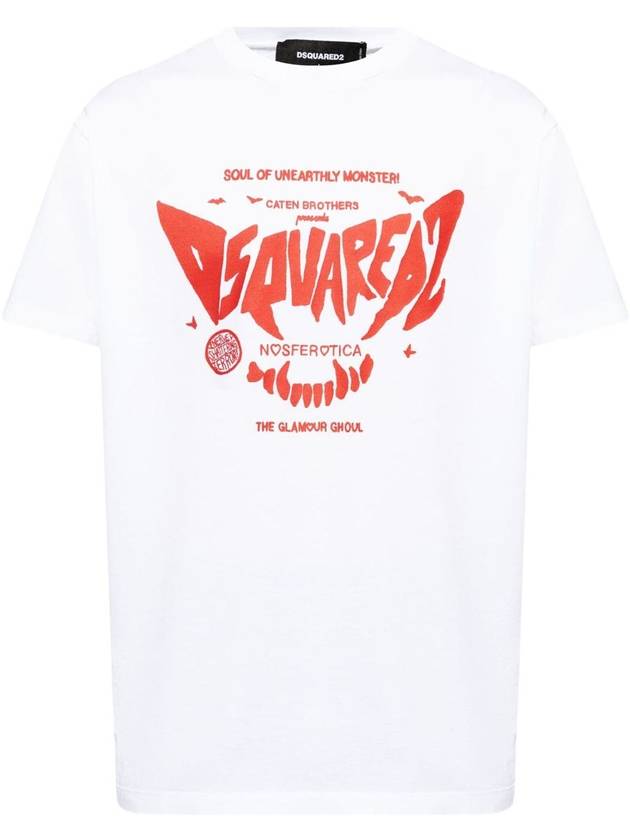 Logo Print Crew Neck T-Shirt S74GD1329S23009_100 - DSQUARED2 - BALAAN 2