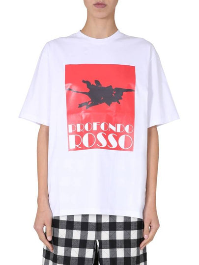 Print Crew Neck Short Sleeve T-Shirt White - MSGM - BALAAN 2