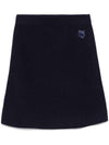 Fox Head Patch Skirt Navy - MAISON KITSUNE - BALAAN 1