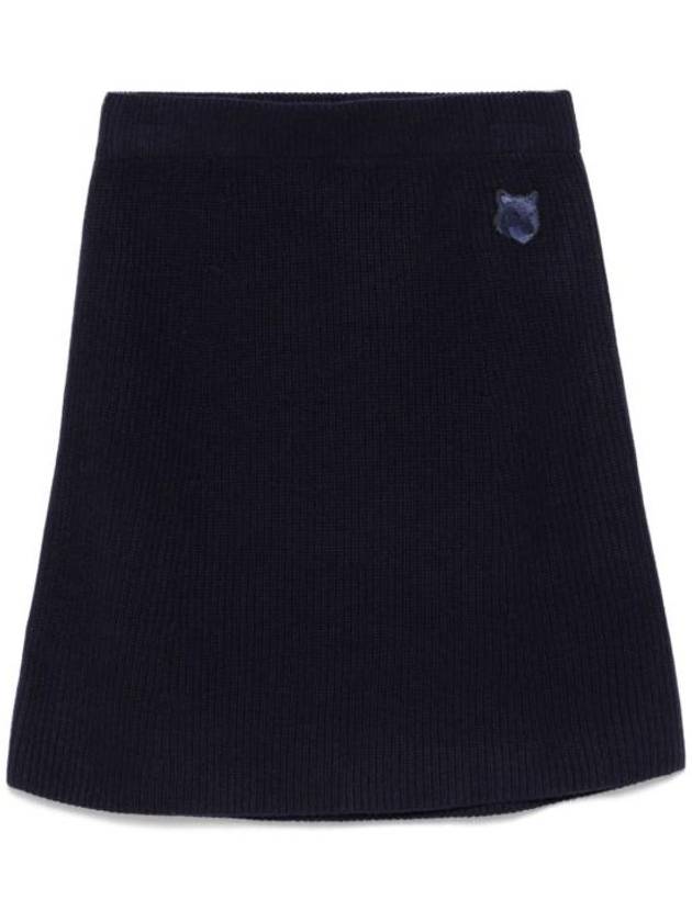 Fox Head Patch Skirt Navy - MAISON KITSUNE - BALAAN 1