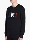 Men's Logo Cotton Sweatshirt Black H17J023 730 001 - AMI - BALAAN 3