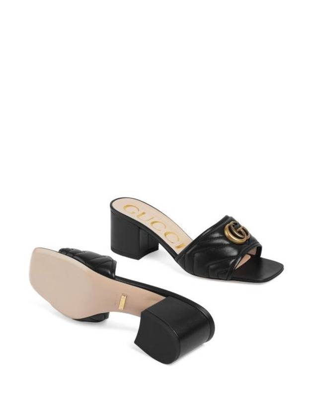 Double G Slide Sandal Heels Black - GUCCI - BALAAN 5